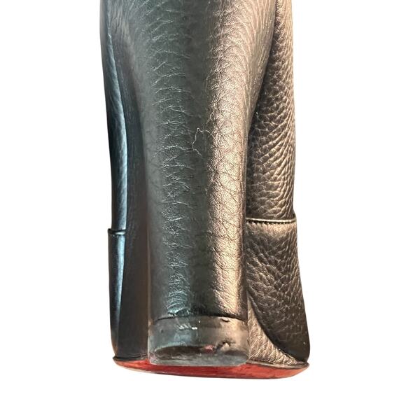 Christian Louboutin Civiliza 100 Black Leather Wedge Knee High Boots Size 37 - Picture 12 of 16